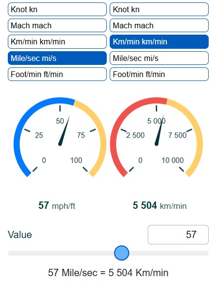 Units Speed Convertion example