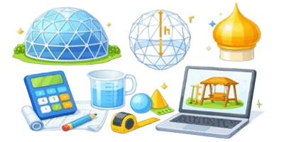 Interactive 3D Dome Calculator icin