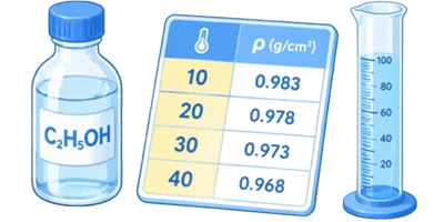 Ethanol Density Table & Charts Ethanol Density Data: Table, Charts & Tools
