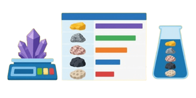 Mineral and Rock Density Table Picture