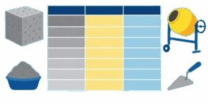 Concrete and Mortar Density Table pscture