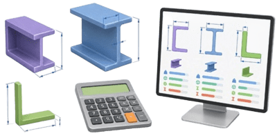 Steel Channel, I-Beam & Angle Calc