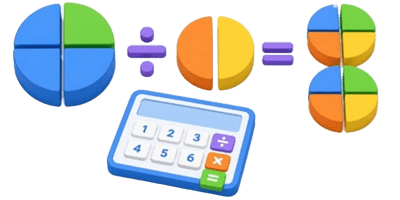 3D Fraction Division Calculator Icon Fraction Division Calculator