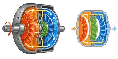 Inside a Torque Converter Inside a Torque Converter Icon
